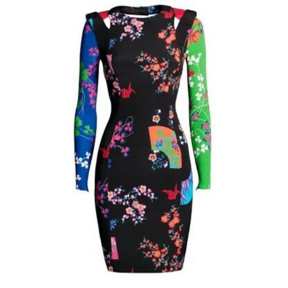Versace x H&M Black Floral Stampa Mini Dress